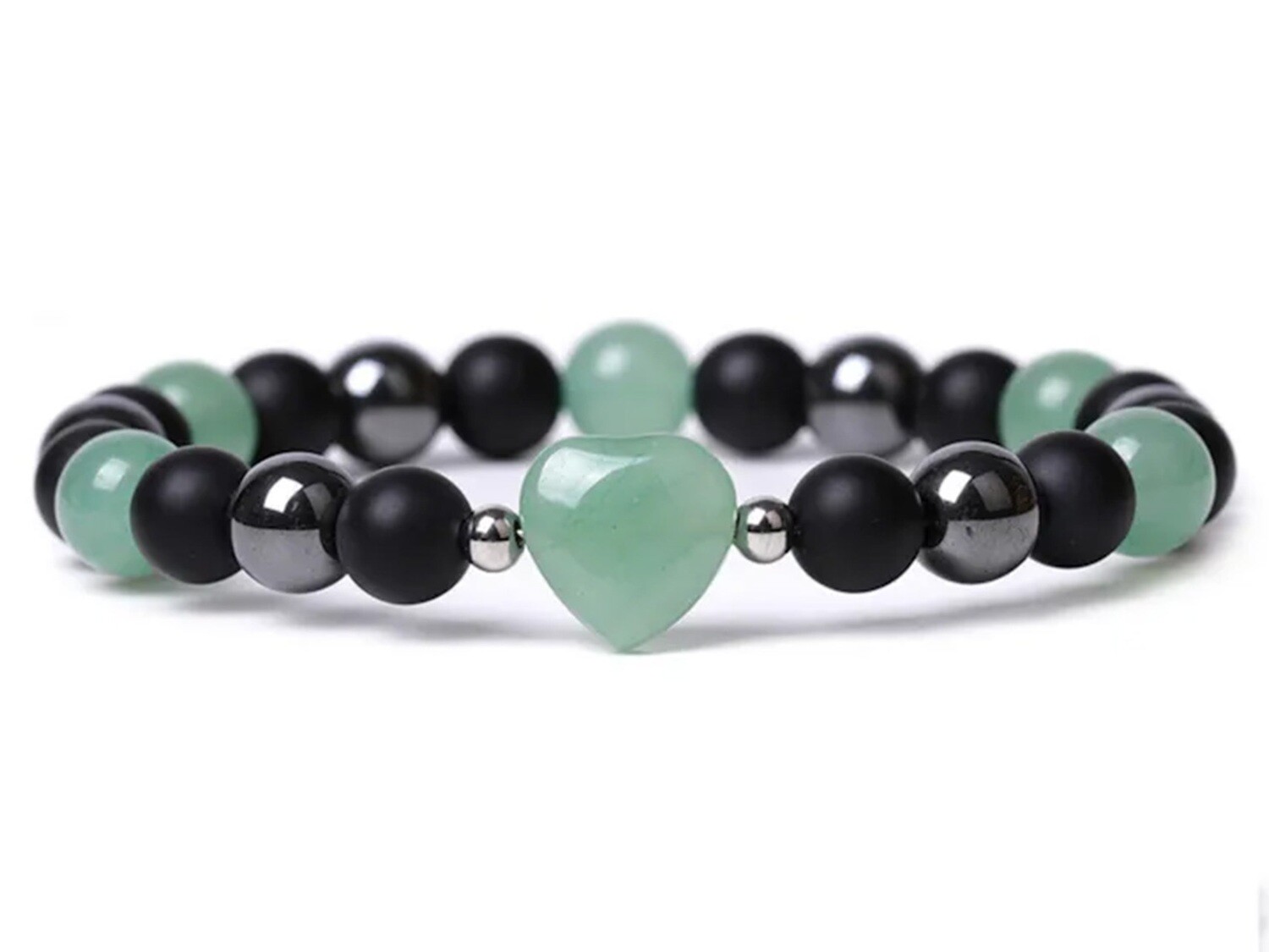 Green Aventurine Heart Bracelet - 8mm