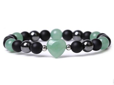 Green Aventurine Heart Bracelet - 8mm