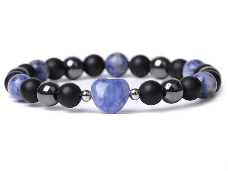 Armband Sodalit Herz - 8mm