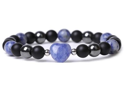 Sodalite Heart Bracelet - 8mm