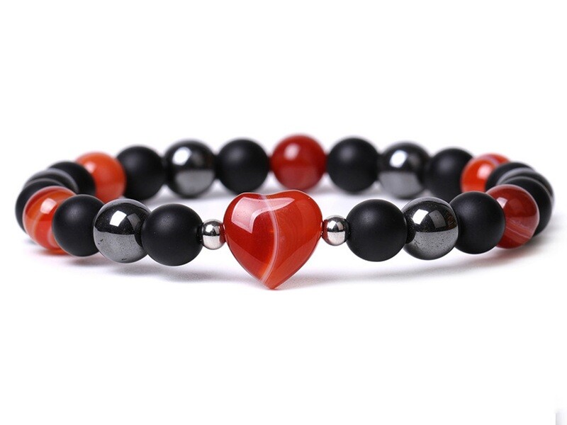 Armband Karneol Herz - 8mm