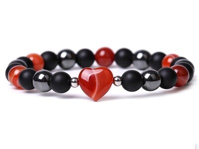 Carnelian Heart Bracelet - 8mm