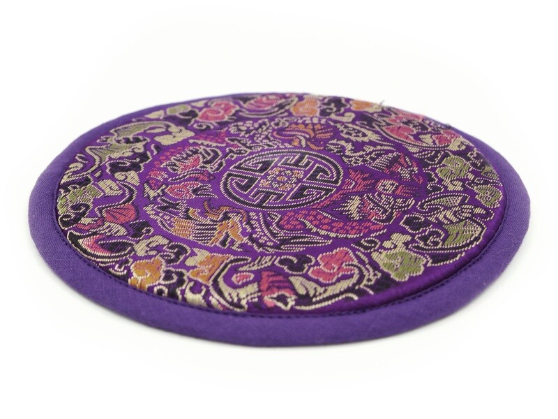 Singing bowl cushion 15cm purple