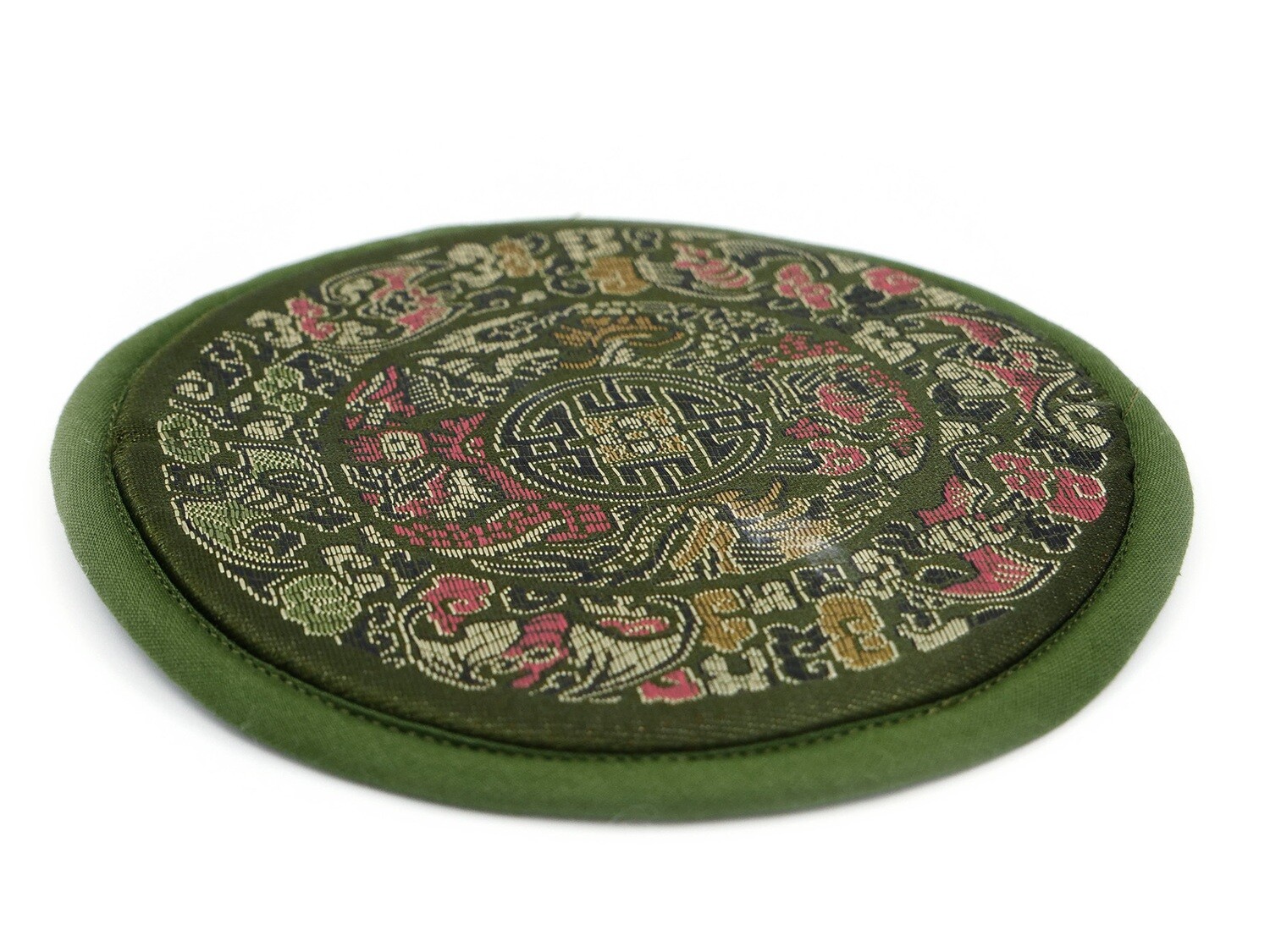 Singing bowl cushion 15cm dark green