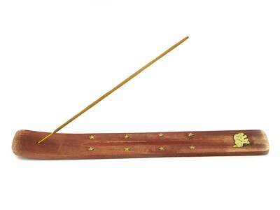 Mango wood and brass incense-holder - Elephant