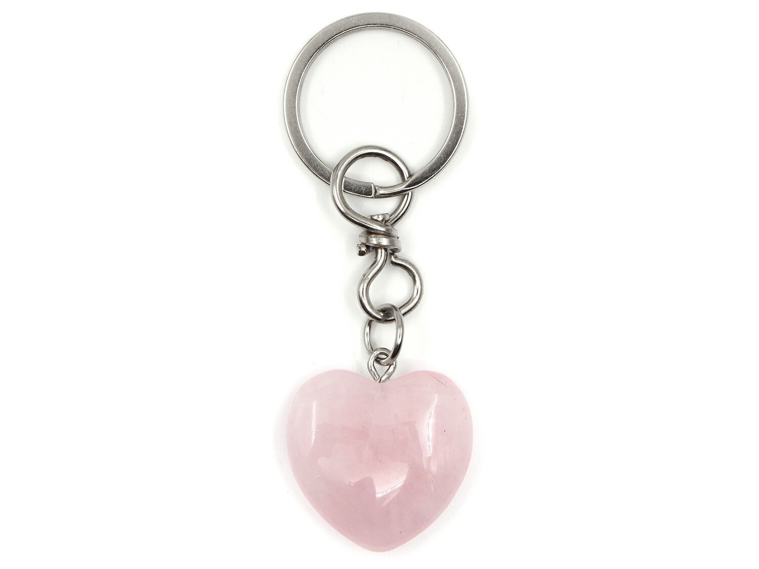 Porte-clés coeur en quartz rose