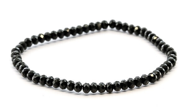 Black spinel Bracelet - 4mm faceted
