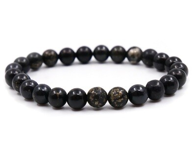 Slate with pyrite bracelet - 8mm