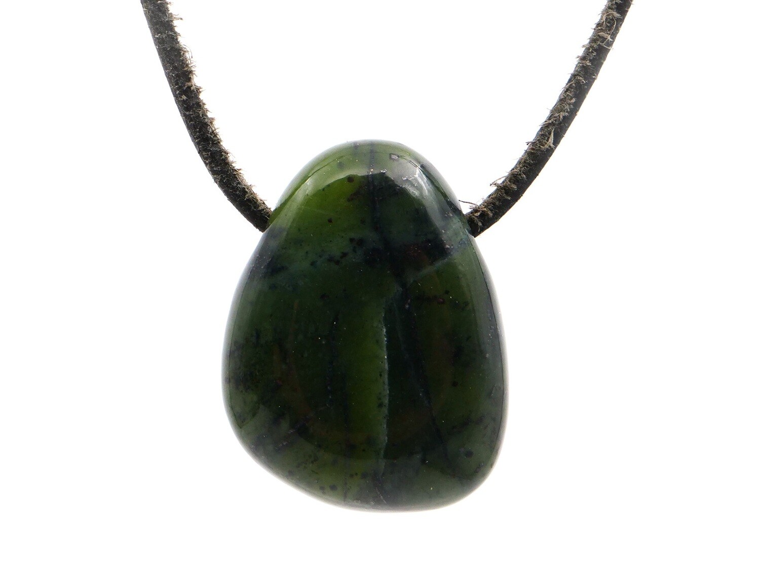 Serpentine &quot;Canada Jade&quot; - Drilled stone pendant