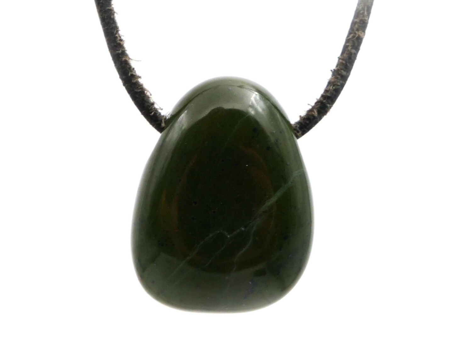 Serpentine &quot;Canada Jade&quot; - Drilled stone pendant