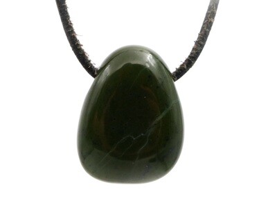 Serpentine &quot;Canada Jade&quot; - Drilled stone pendant