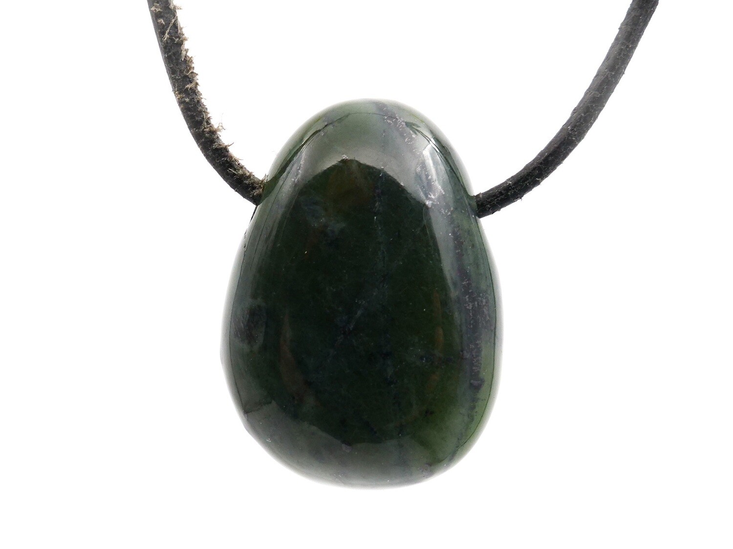 Serpentine &quot;Canada Jade&quot; - Drilled stone pendant