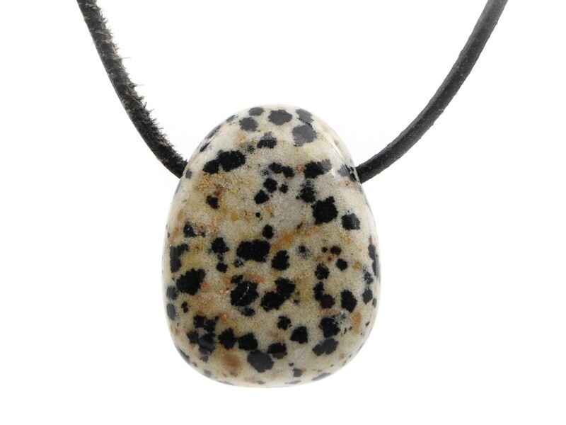 Dalmatian Jasper (Aplite or Porphyrite) - Drilled stone pendant