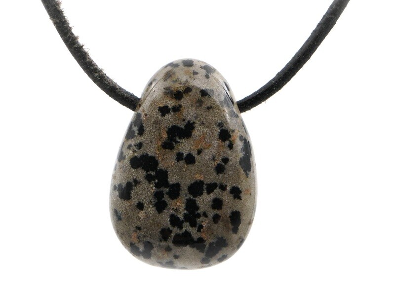 Dalmatian Jasper (Aplite or Porphyrite) - Drilled stone pendant