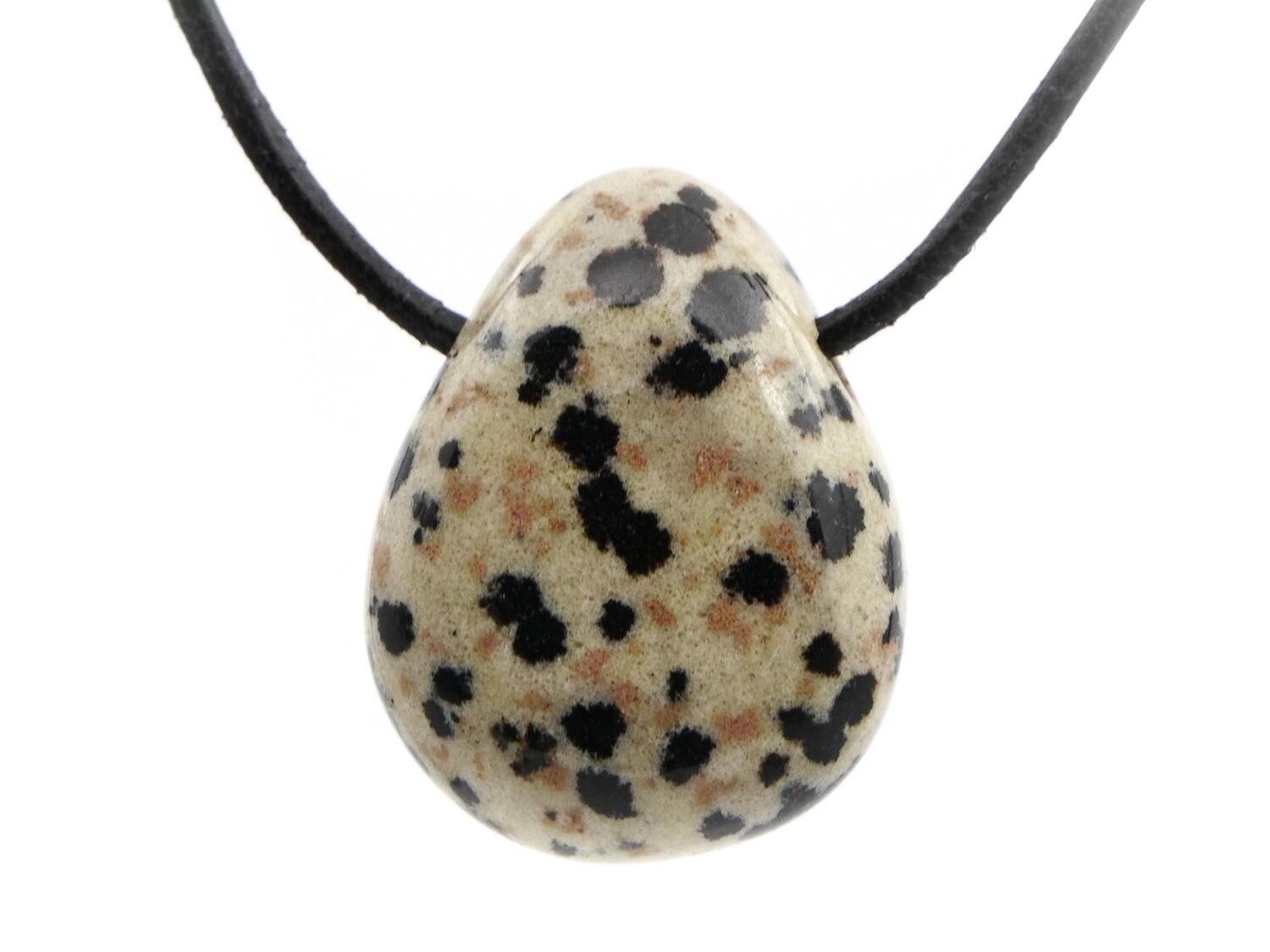 Dalmatian Jasper (Aplite or Porphyrite) - Drilled stone pendant