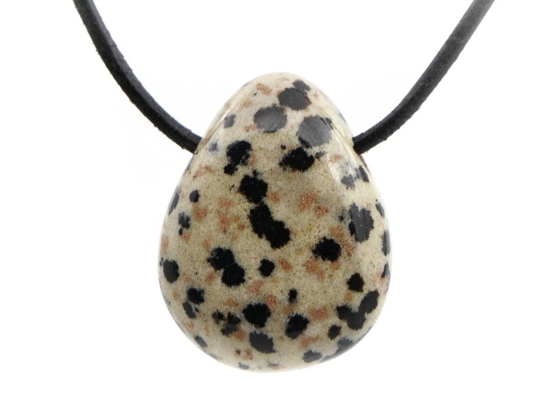 Dalmatian Jasper (Aplite or Porphyrite) - Drilled stone pendant