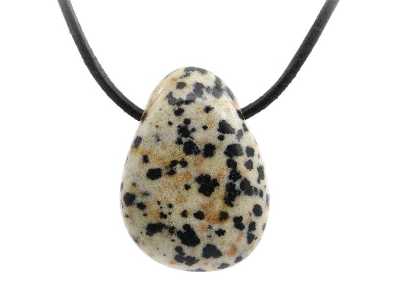 Dalmatian Jasper (Aplite or Porphyrite) - Drilled stone pendant