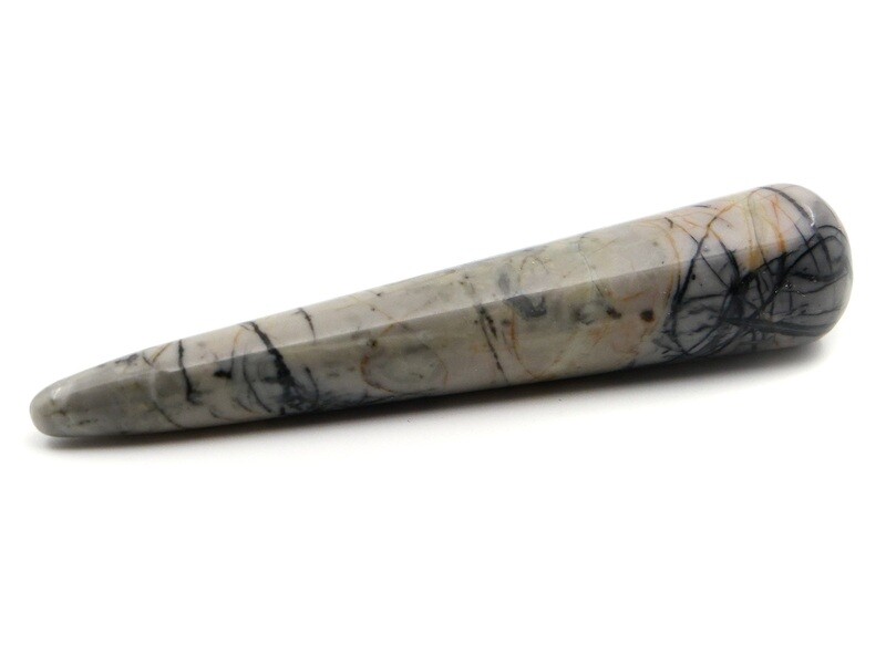 Picasso (lined) jasper - Massage wand