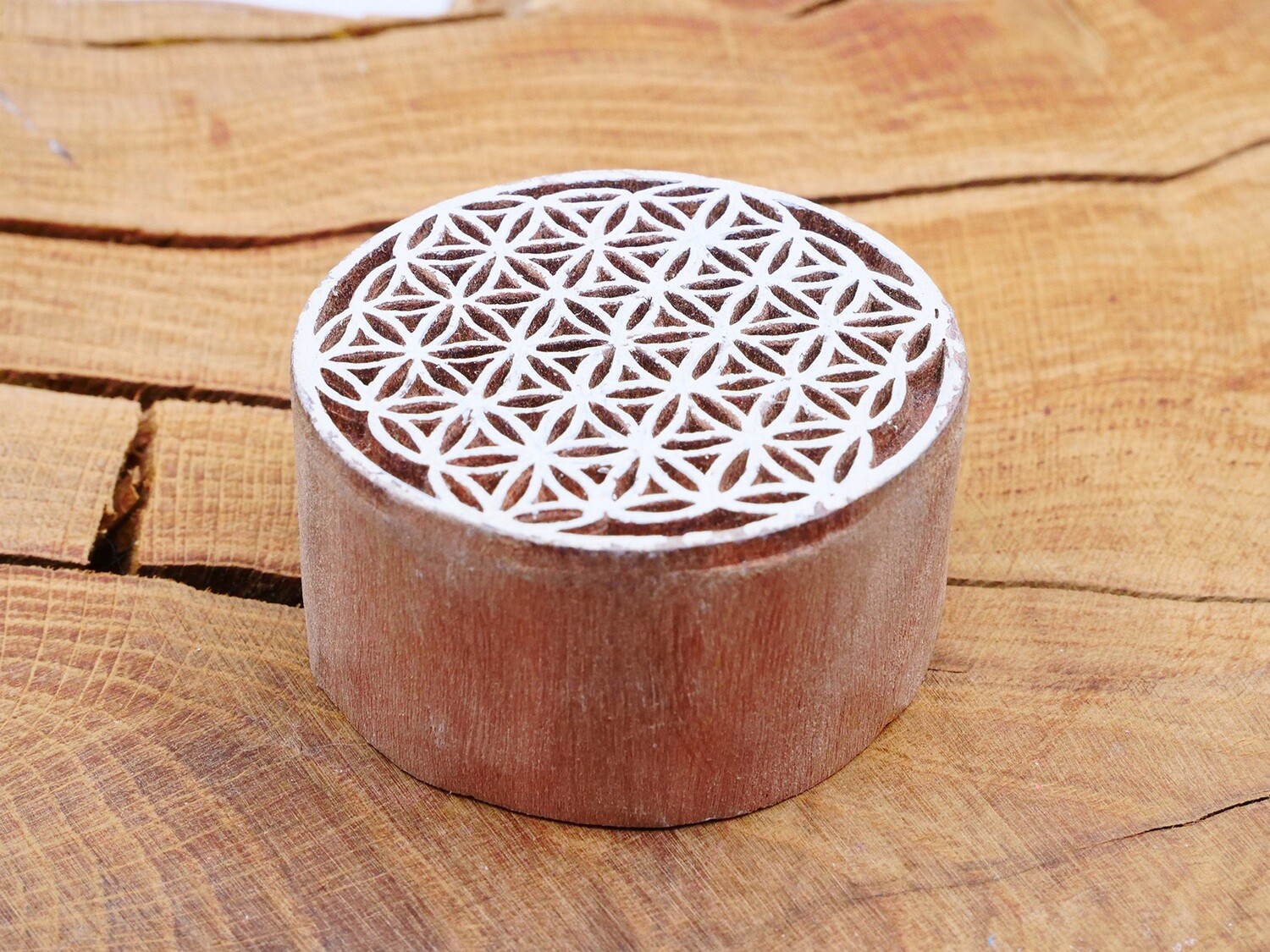 Wooden Stamp Flower of Life Pattern - 5 cm Diameter