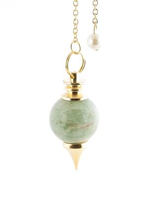 Green aventurine - Brass Crystal Pendulum