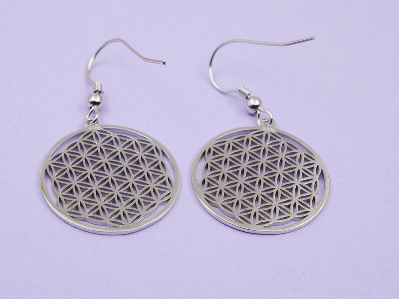 Boucles d&#39;oreilles Fleur de Vie - Argent 925