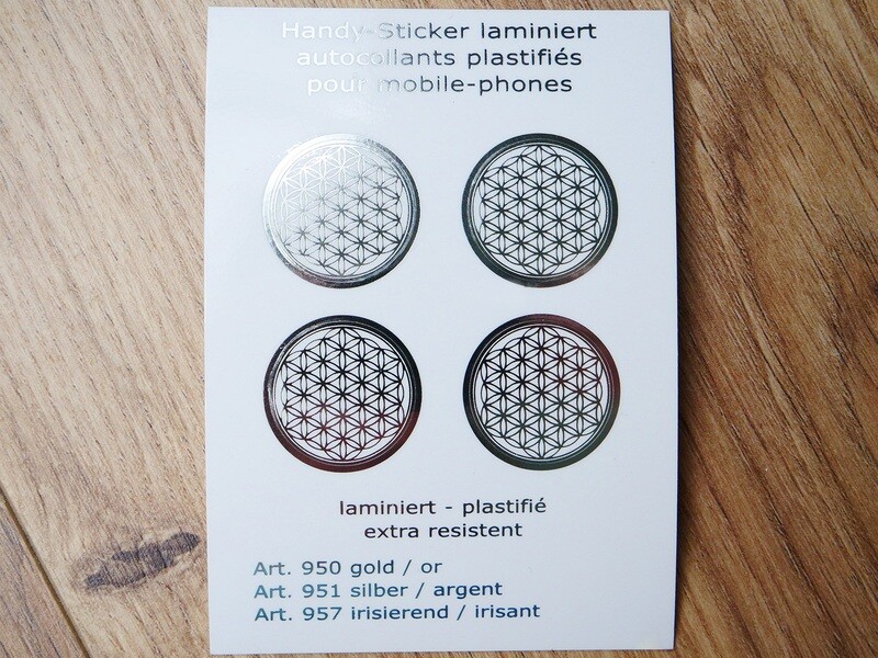 Silver Flower of Life Phone Sticker - Pack of 4