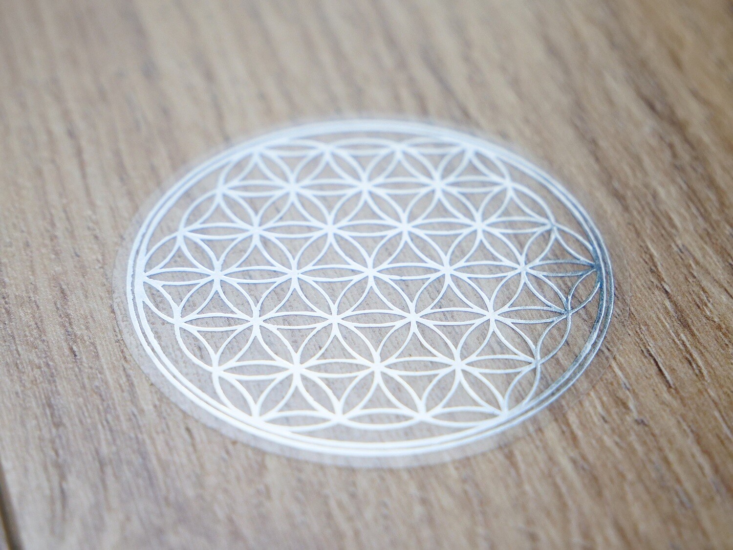 Silver Flower of Life Sticker -  4,5cm