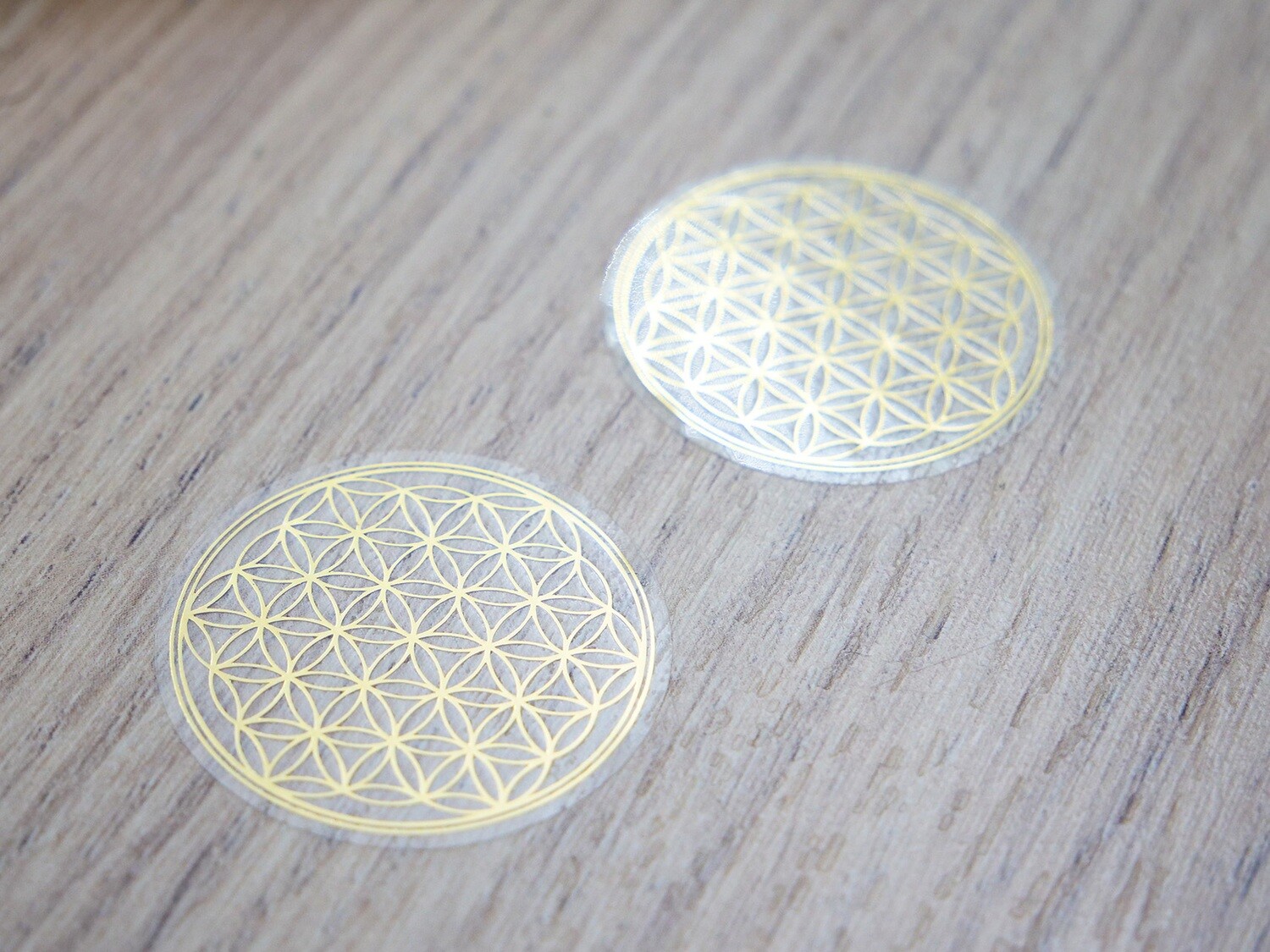 2 Golden Flower of Life Stickers -  2,7cm