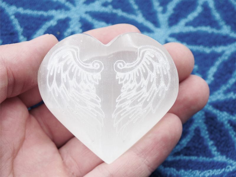 Coeur en sélénite - Ailes