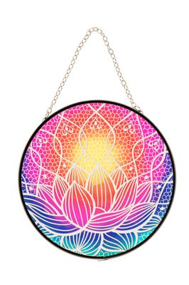 Vitrail décoratif fleur de lotus