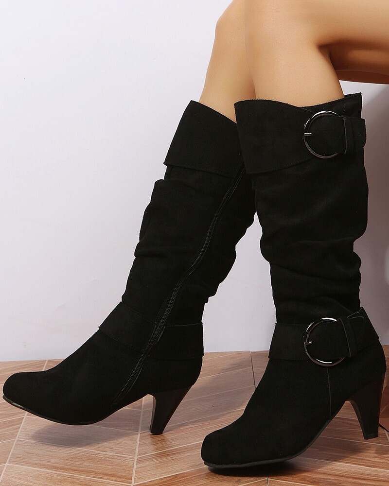 Buckled Side Zip Boots
