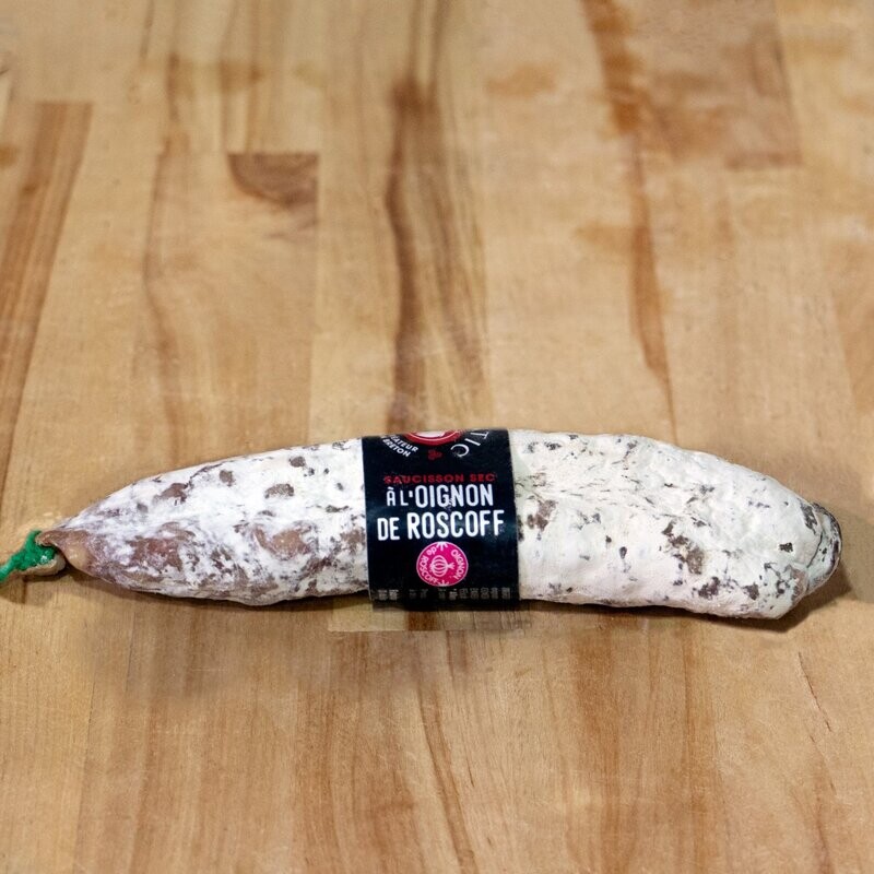 Saucisson sec oignons de roscoff