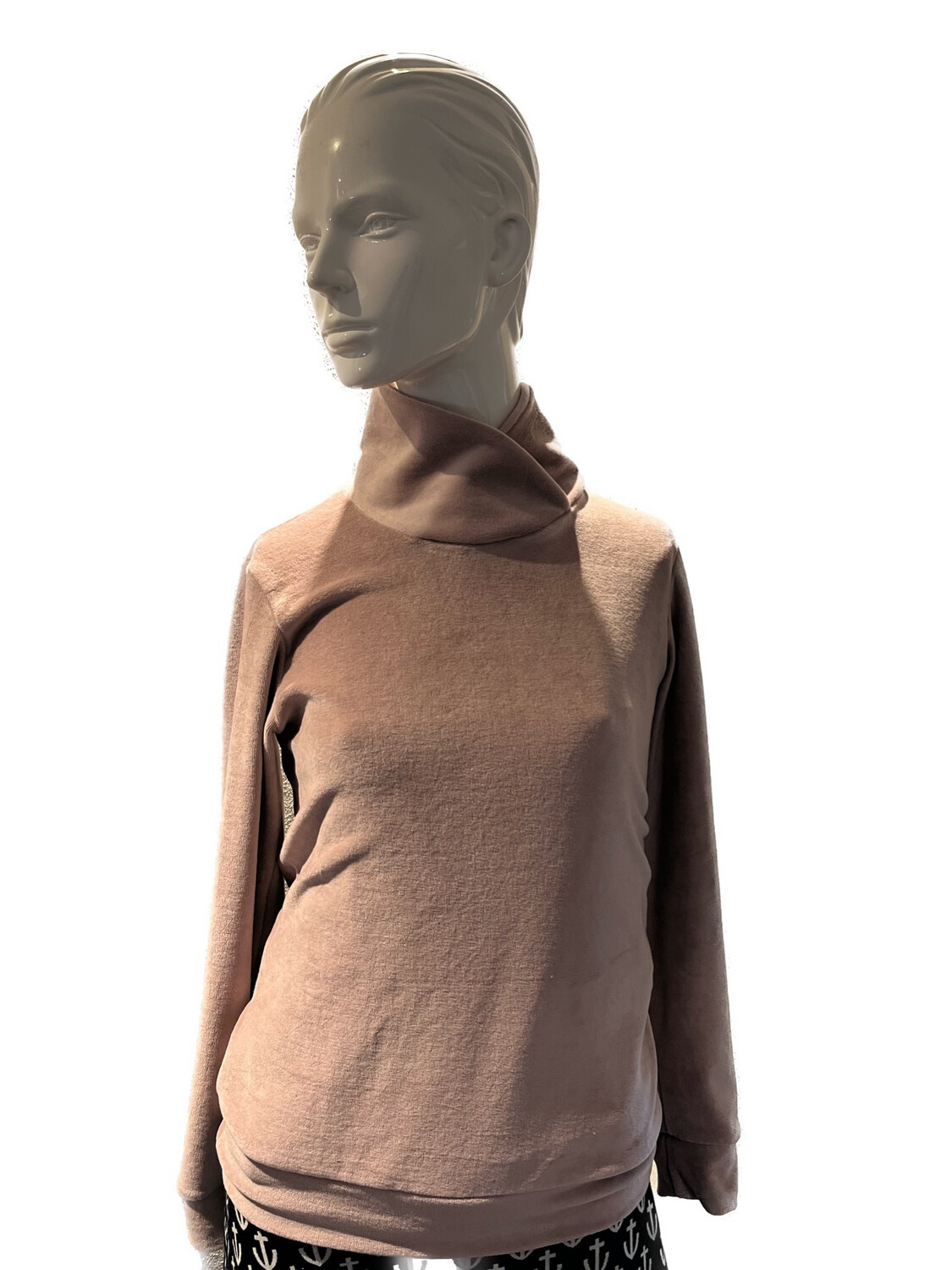 Sweatshirt mit Stehkragen rosè