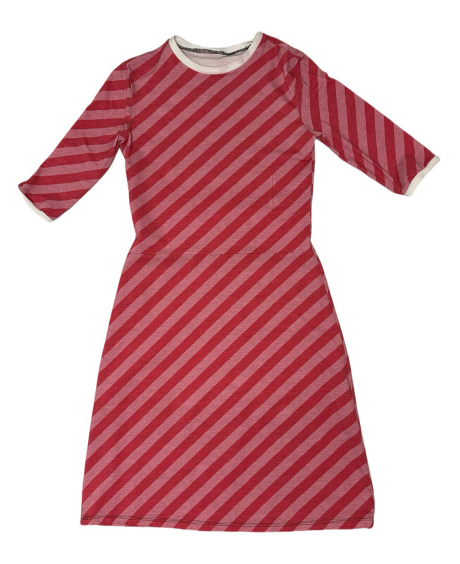 Tailliertes Kleid redstripes