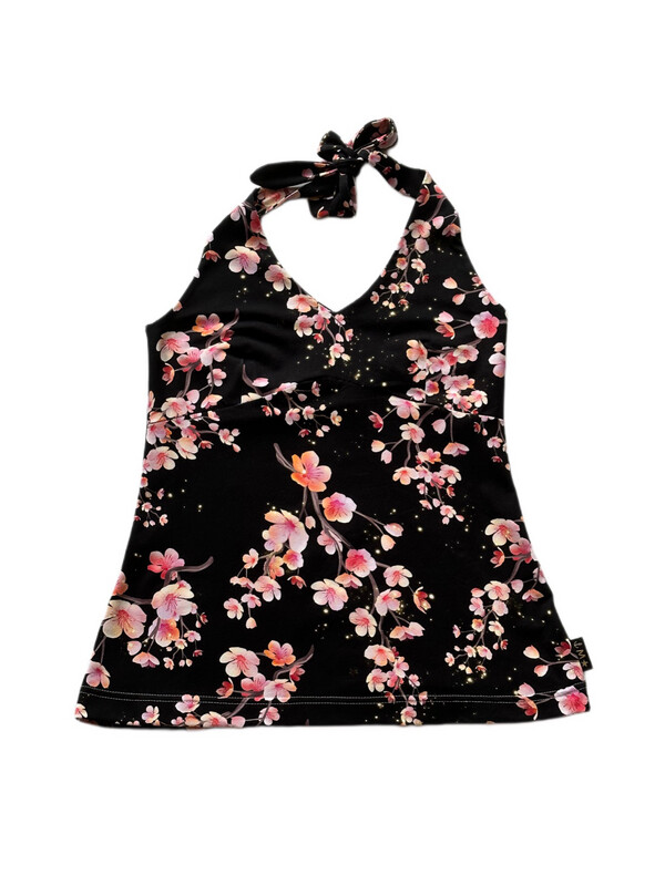 Neckholder-Top Kirschblüte
