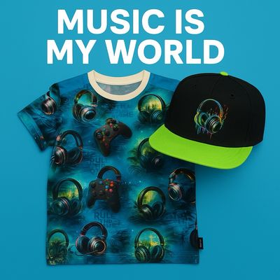 Tshirt music is my world Kids Set inkl. Cap Tshirt music is my world Kids Set inkl. Cap