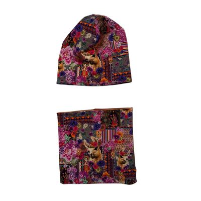 Wende Beanie und Loop Alpaka & Blumenzauber Wende Beanie und Loop Alpaka & Blumenzauber