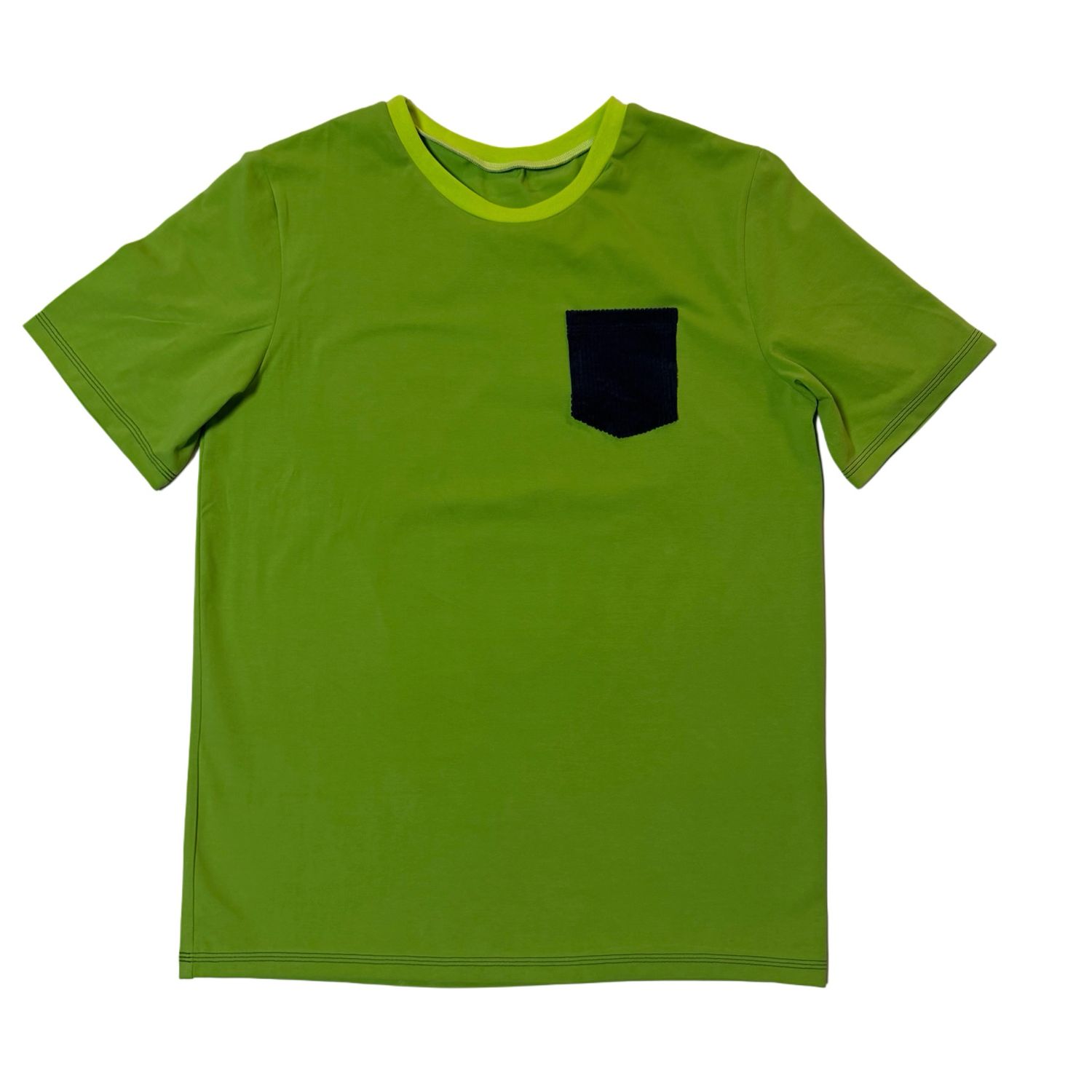 Tshirt Lime & Blue Cord Pocket Tshirt Lime & Blue Cord Pocket