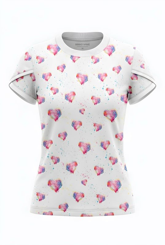 Shirt watercolour-hearts