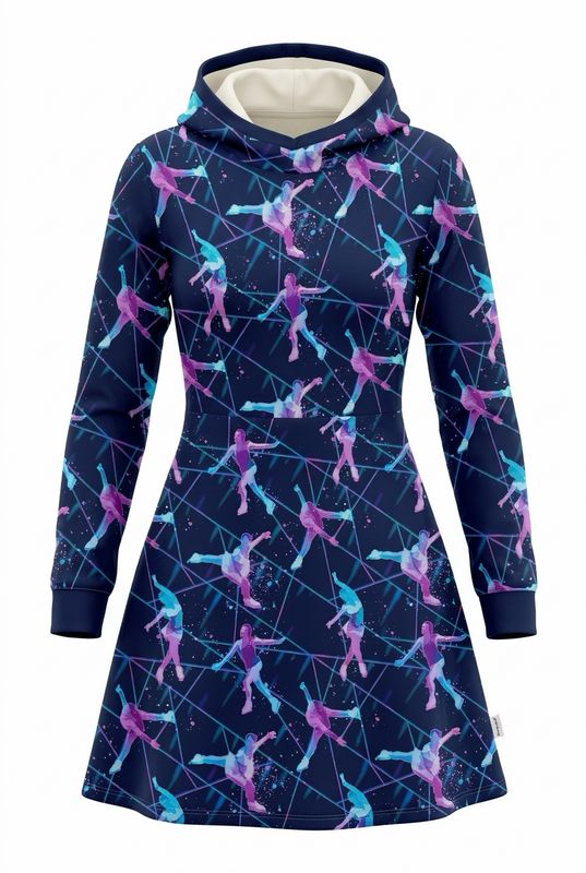 Kapuzenkleid Eisläuferin blau