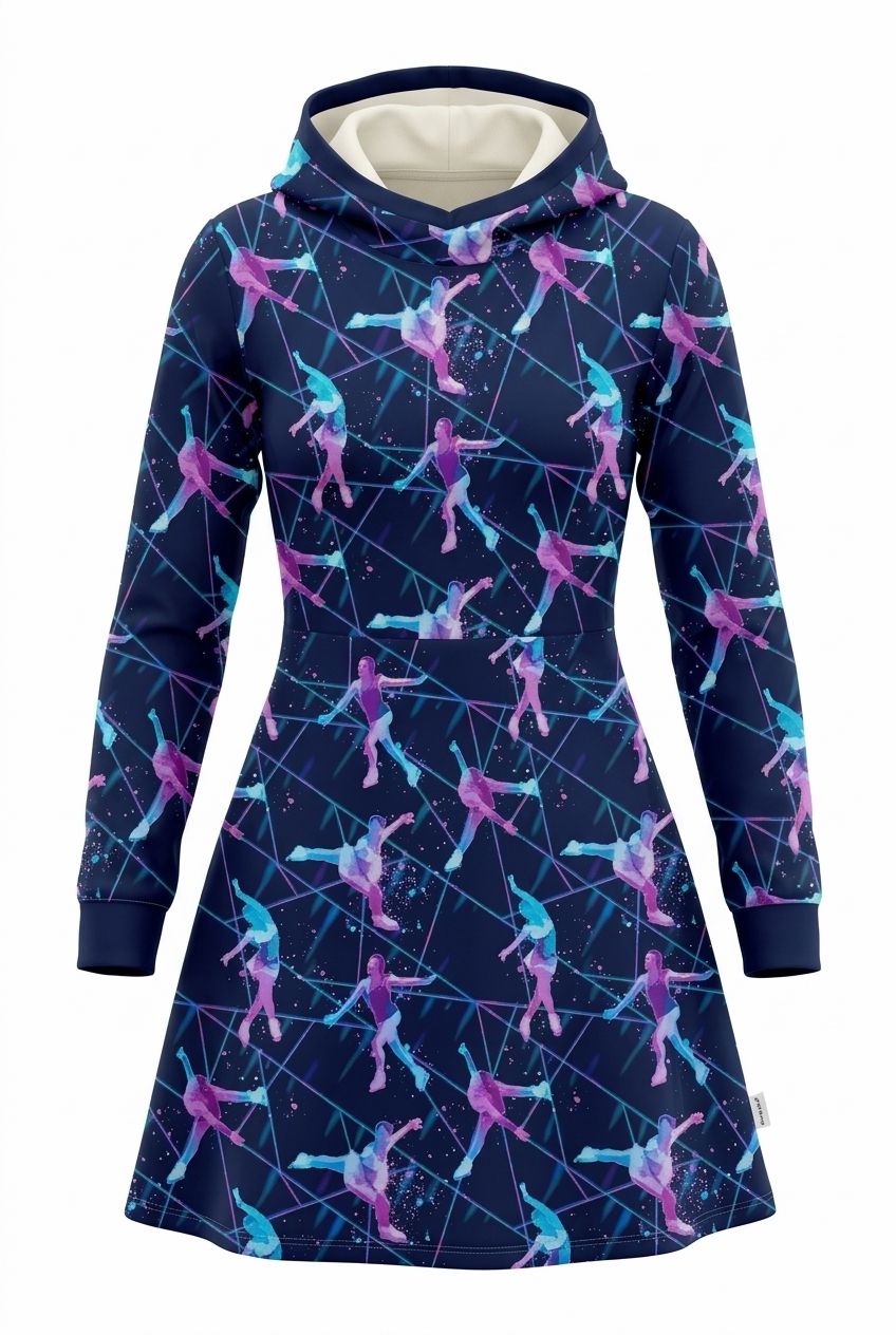 Kapuzenkleid Eisläuferin blau Kapuzenkleid Eisläuferin blau