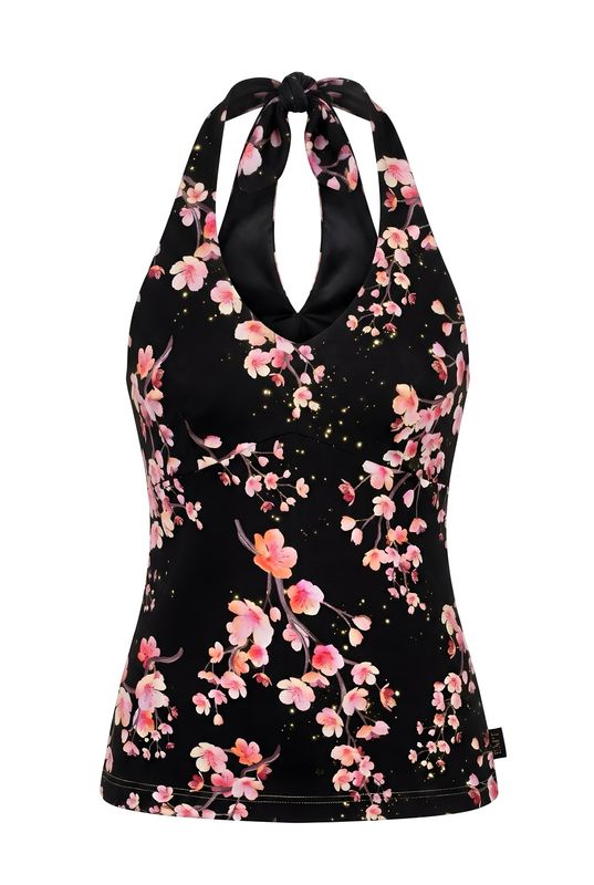Neckholder-Top Kirschblüte