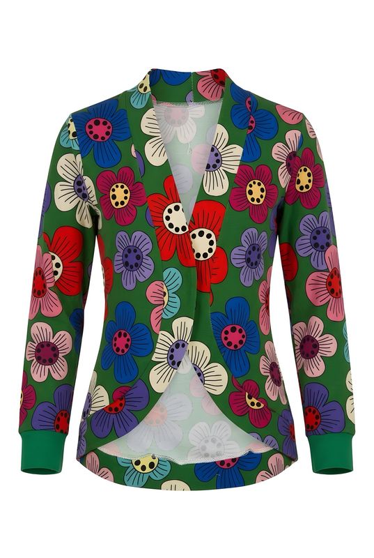 Cardigan grüne Blume