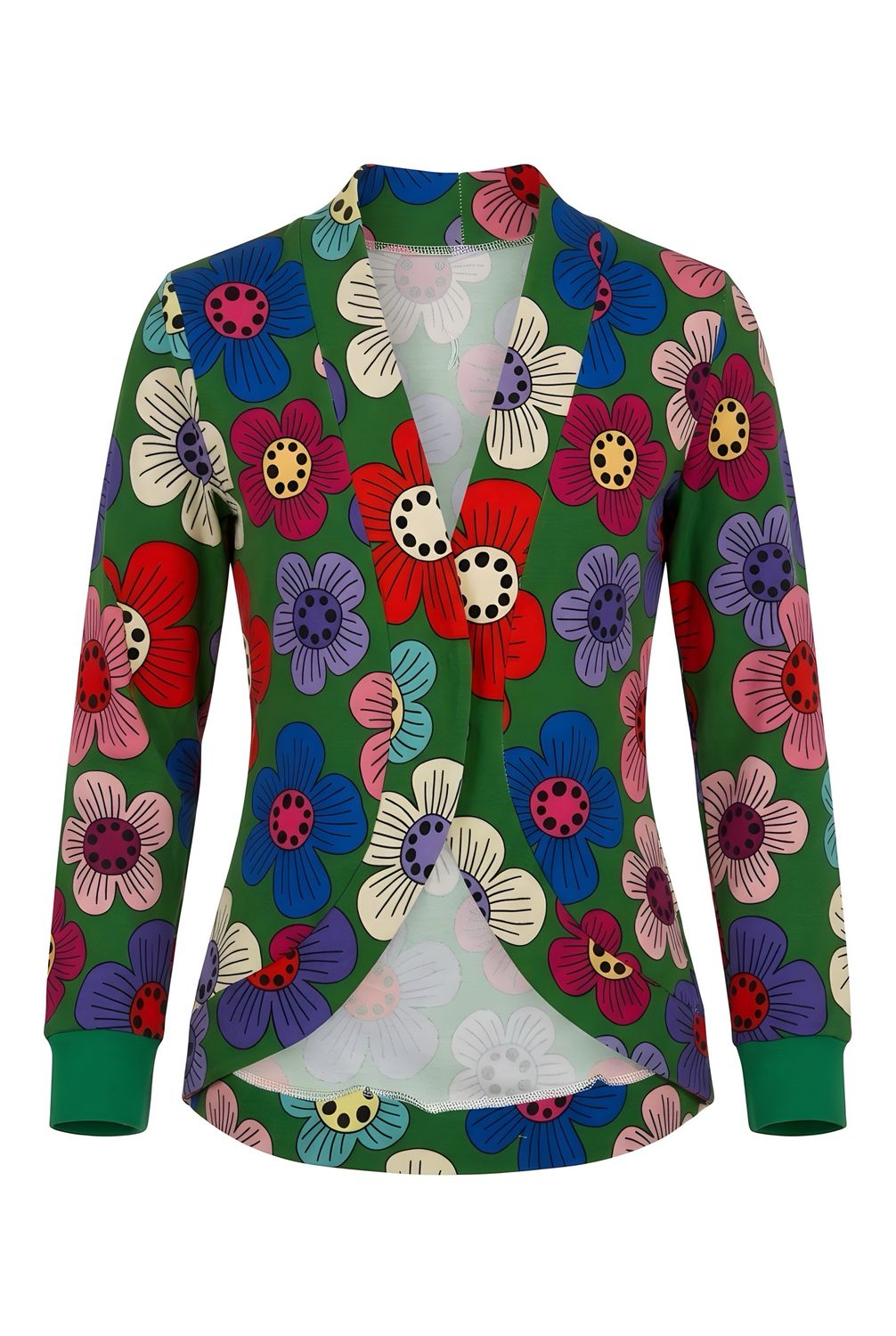 Cardigan grüne Blume