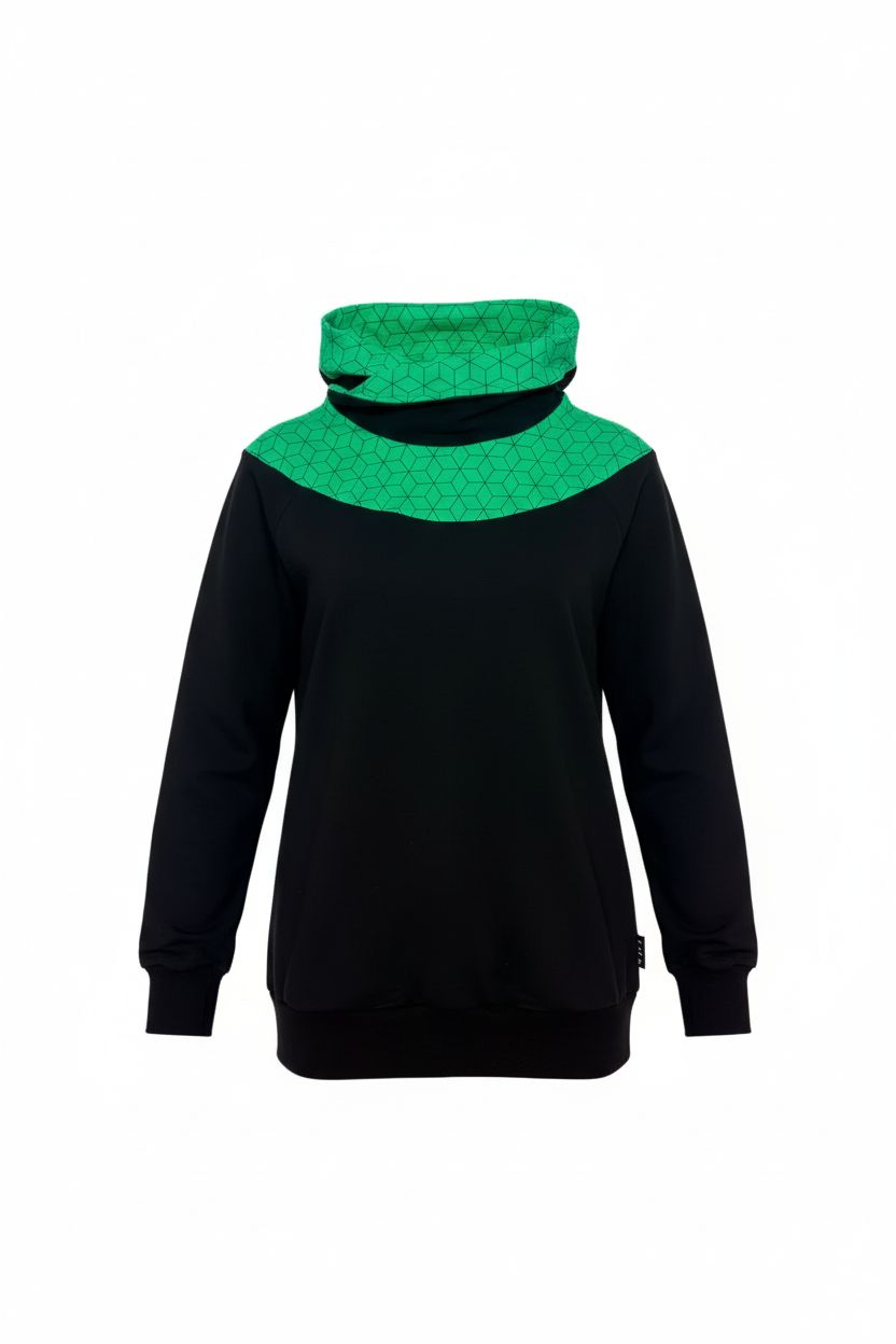 Sweatshirt schwarzes Grünrund