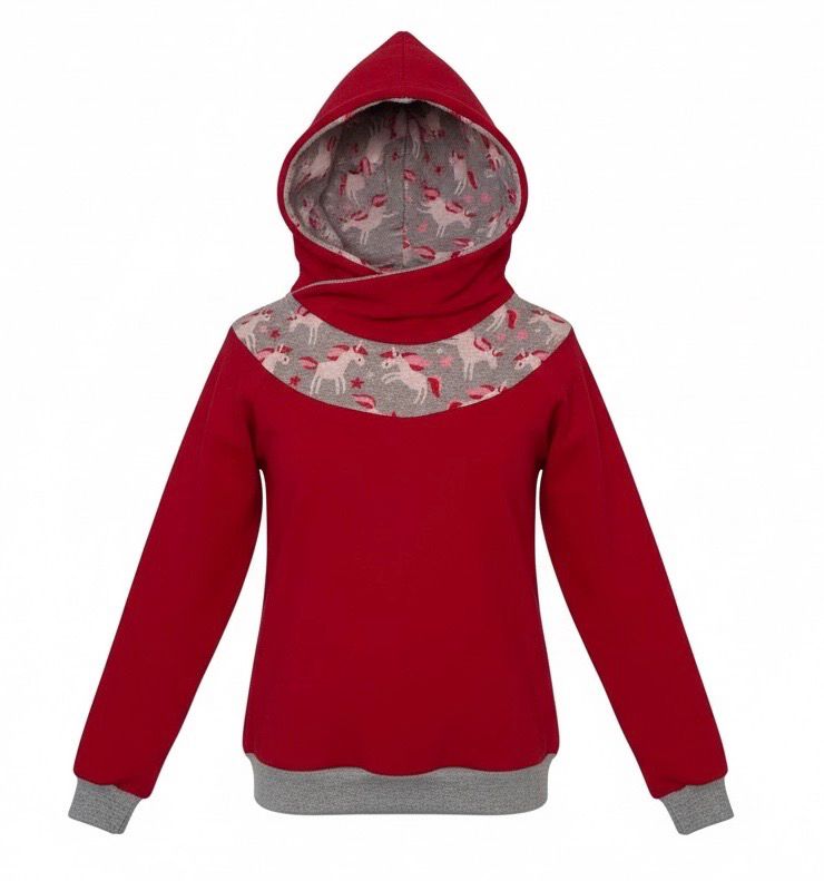 Sweatshirt rotes Einhorn