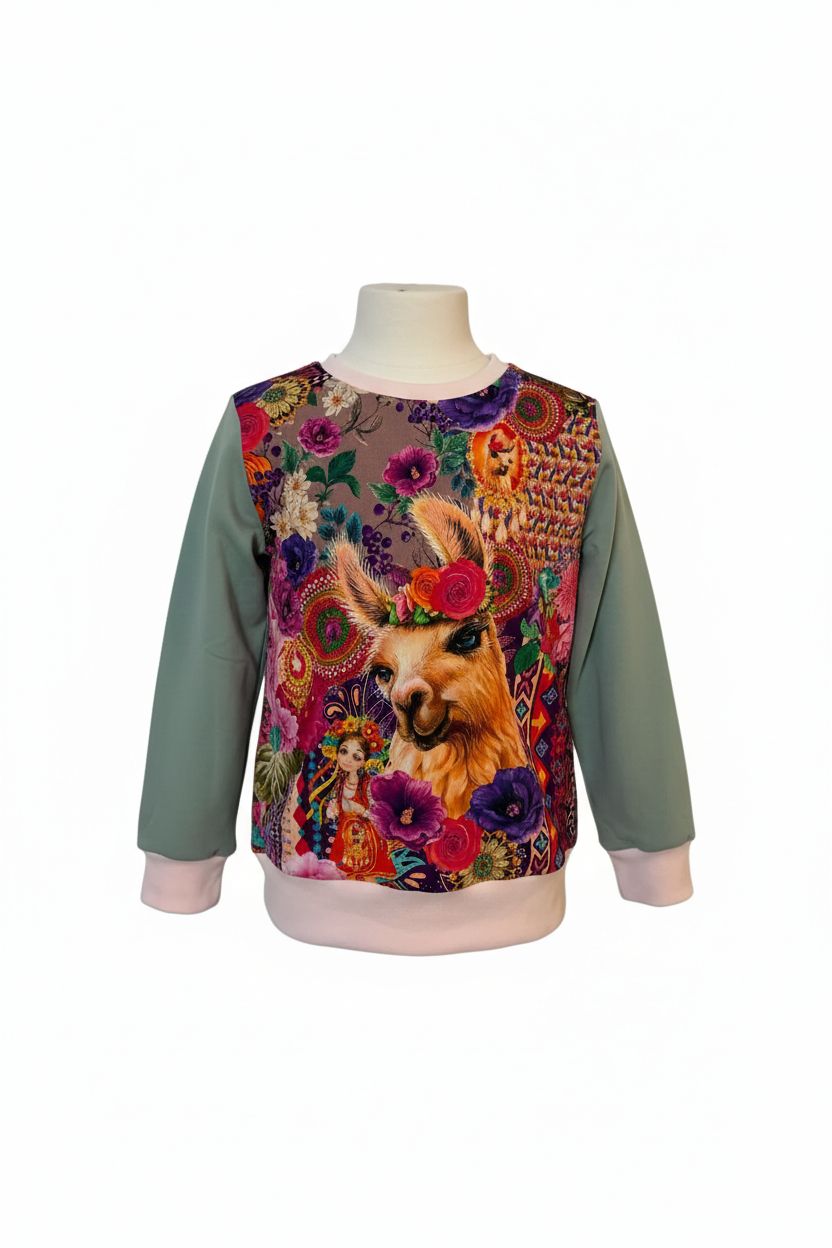 Sweatshirt Alpaka & Blumenzauber Sweatshirt Alpaka & Blumenzauber