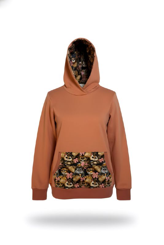 Hoodie wild cat coral