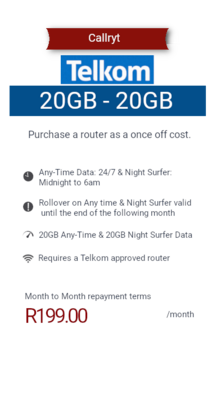 Telkom LTE Data 20GB Package