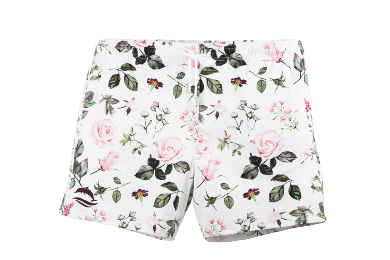 Roses White Badeshort